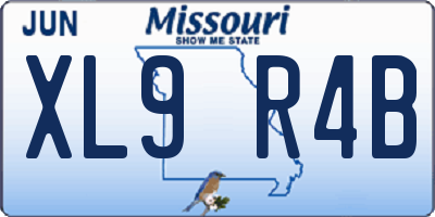 MO license plate XL9R4B