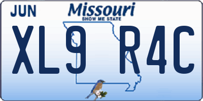 MO license plate XL9R4C