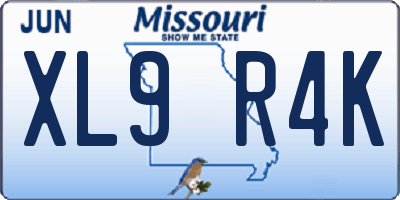 MO license plate XL9R4K