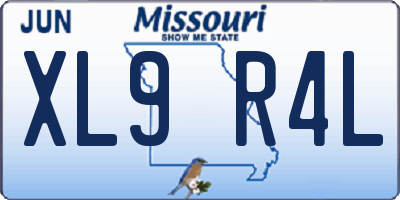 MO license plate XL9R4L