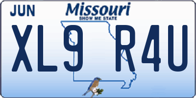 MO license plate XL9R4U