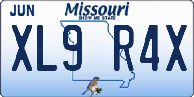 MO license plate XL9R4X
