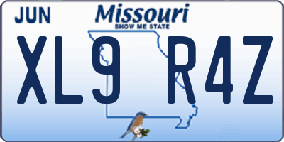 MO license plate XL9R4Z