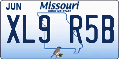MO license plate XL9R5B
