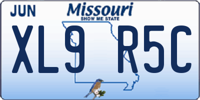 MO license plate XL9R5C