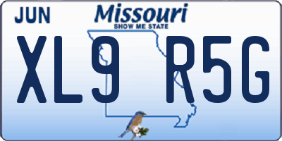 MO license plate XL9R5G