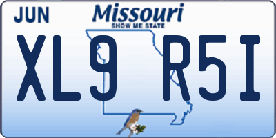 MO license plate XL9R5I