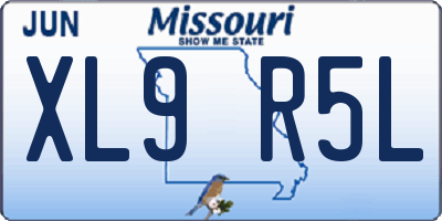 MO license plate XL9R5L
