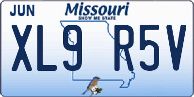 MO license plate XL9R5V
