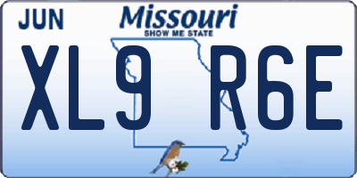 MO license plate XL9R6E