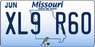 MO license plate XL9R6O