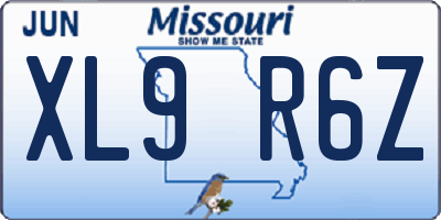 MO license plate XL9R6Z