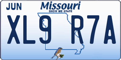 MO license plate XL9R7A