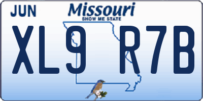 MO license plate XL9R7B