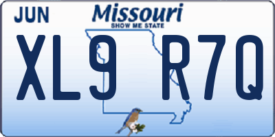 MO license plate XL9R7Q