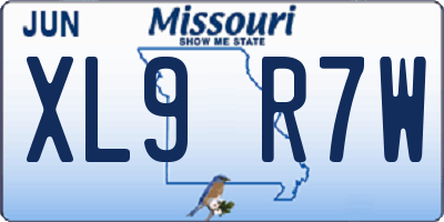 MO license plate XL9R7W