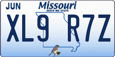 MO license plate XL9R7Z