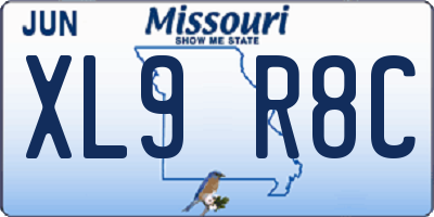 MO license plate XL9R8C