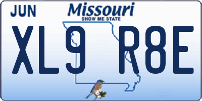 MO license plate XL9R8E