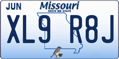 MO license plate XL9R8J