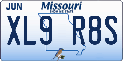 MO license plate XL9R8S