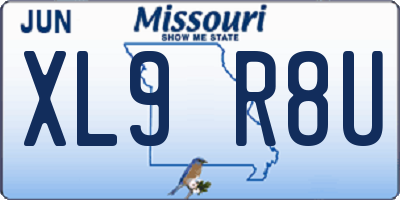 MO license plate XL9R8U