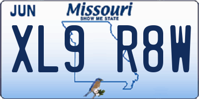MO license plate XL9R8W