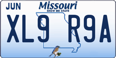 MO license plate XL9R9A
