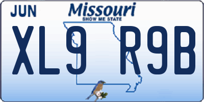 MO license plate XL9R9B