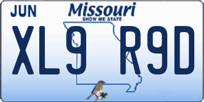 MO license plate XL9R9D