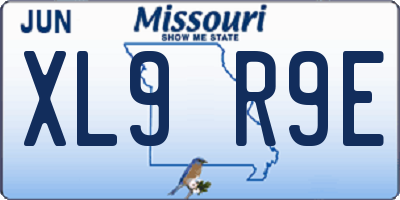 MO license plate XL9R9E