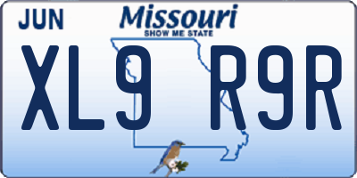 MO license plate XL9R9R