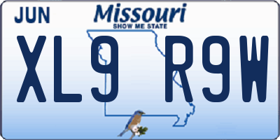 MO license plate XL9R9W