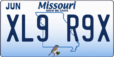 MO license plate XL9R9X