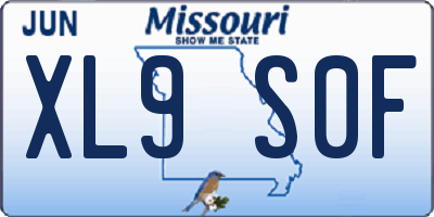 MO license plate XL9S0F