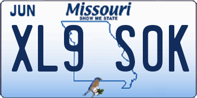 MO license plate XL9S0K