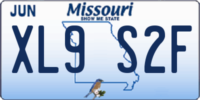 MO license plate XL9S2F