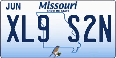 MO license plate XL9S2N