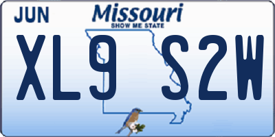 MO license plate XL9S2W