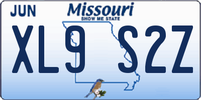 MO license plate XL9S2Z
