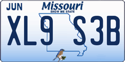 MO license plate XL9S3B