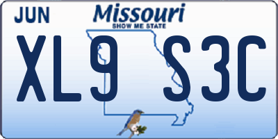 MO license plate XL9S3C