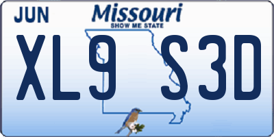 MO license plate XL9S3D