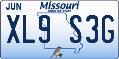 MO license plate XL9S3G