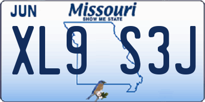 MO license plate XL9S3J