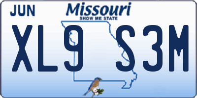 MO license plate XL9S3M
