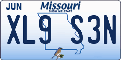 MO license plate XL9S3N