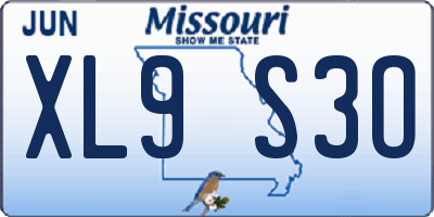 MO license plate XL9S3O