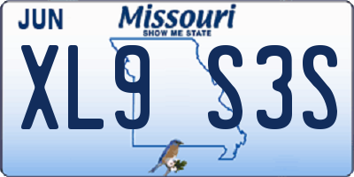 MO license plate XL9S3S
