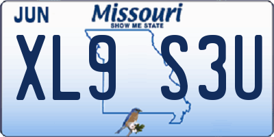 MO license plate XL9S3U